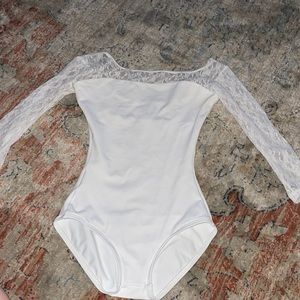 Baltogs white lace leotard